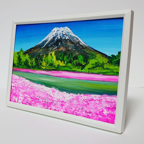 油絵 ミニ絵画【富士山の春のお花畑】 絵画 HR 通販 13026594 油絵 ミニ絵画【富士山の春のお花畑】 絵画 HR 通販 13026594