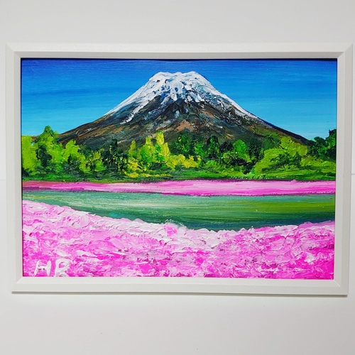 油絵 ミニ絵画【富士山の春のお花畑】 絵画 HR 通販 13026594 油絵 ミニ絵画【富士山の春のお花畑】 絵画 HR 通販 13026594