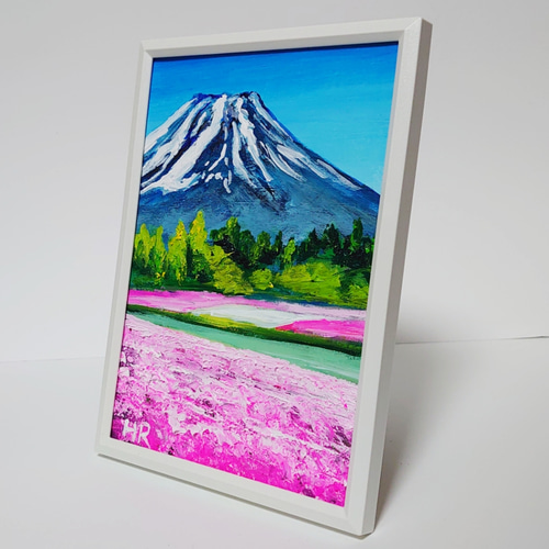 ☆ HaRu 富士山 忍野 富士1点物 真作 原画 絵画 油絵 ♪ F3