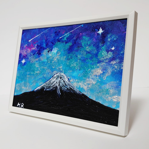 油絵 ミニ絵画【星の富士山】 絵画 HR 通販 13027139|Creema 油絵 ミニ絵画【星の富士山】 絵画 HR 通販 13027139|Creema