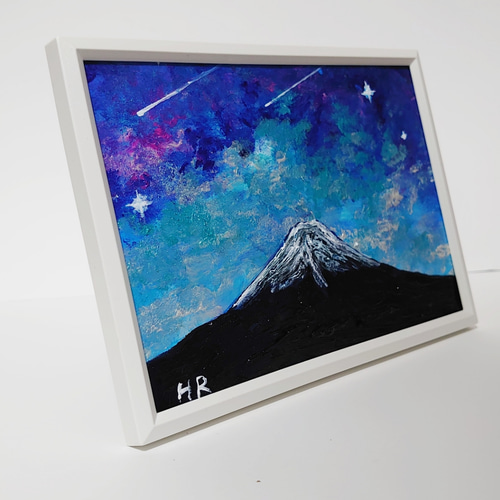 油絵 ミニ絵画【星の富士山】 絵画 HR 通販 13027139|Creema 油絵 ミニ絵画【星の富士山】 絵画 HR 通販 13027139|Creema