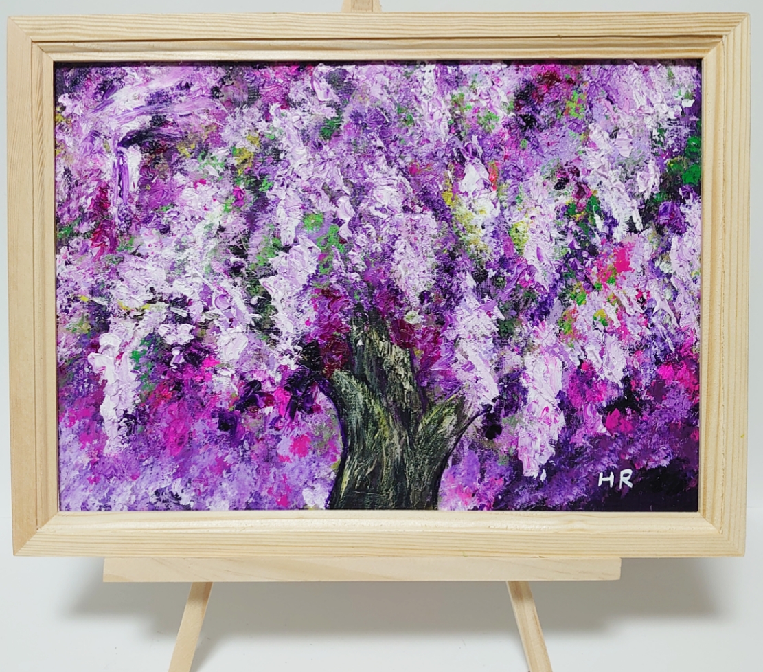 油絵 【藤の花ロード】 絵画