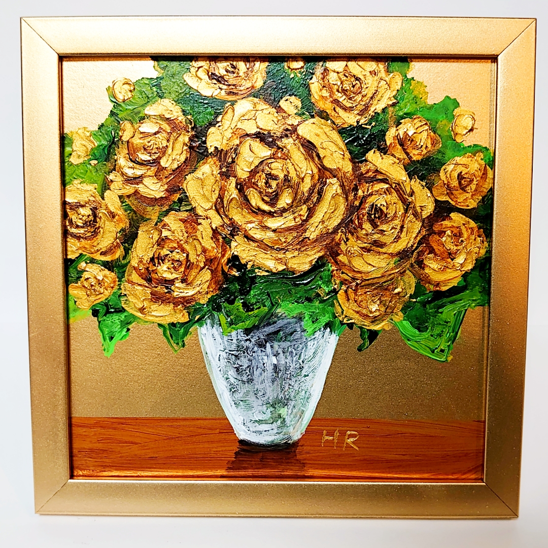 絵画 油絵 薔薇 バラ 壁掛け