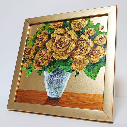 薔薇　油絵 松本富太郎「薔薇」油絵・F0号 絵画買取・販売の小竹美術