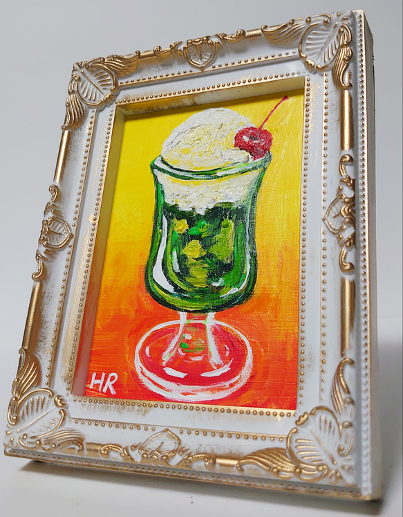 油絵 油彩 油彩画 絵 絵画【クリームソーダ】 油絵 油彩 油彩画 絵 絵画【クリームソーダ】 | HIROSHI1990