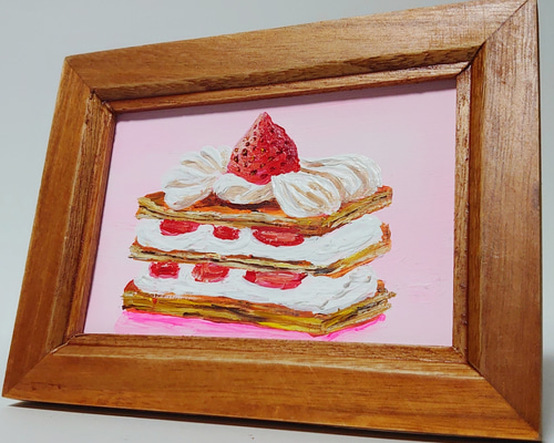 油絵 絵画 【苺のミルフィーユ】
】 油絵 ミニ絵画 【苺のミルフィーユ】 絵画 HR 通販 13093789