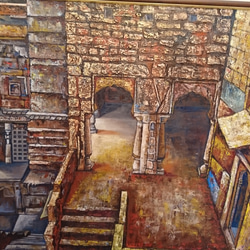 チャンド・バリオの階段井戸(油彩F100) 1枚目の画像