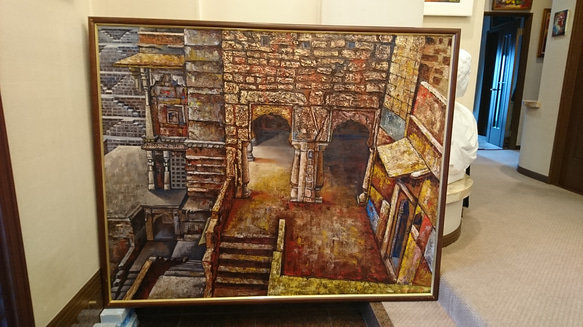 チャンド・バリオの階段井戸(油彩F100) 2枚目の画像