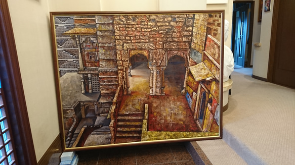 チャンド・バリオの階段井戸(油彩F100) 5枚目の画像