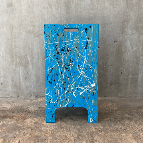 青いストリート立看板(板付) 24mm合板 (高さ82cm幅44cm) 立體・雕塑 公