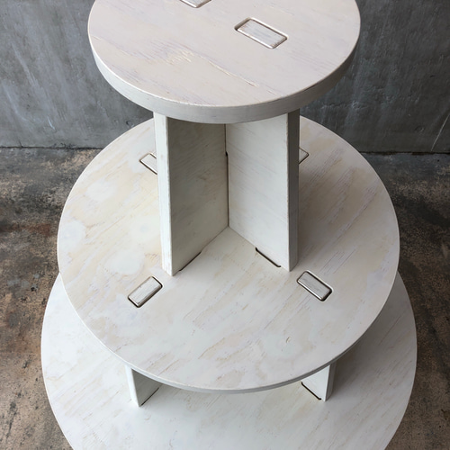 丸型什器(組み立て式) 】分解 什器 スツール テーブル 収納 イベント