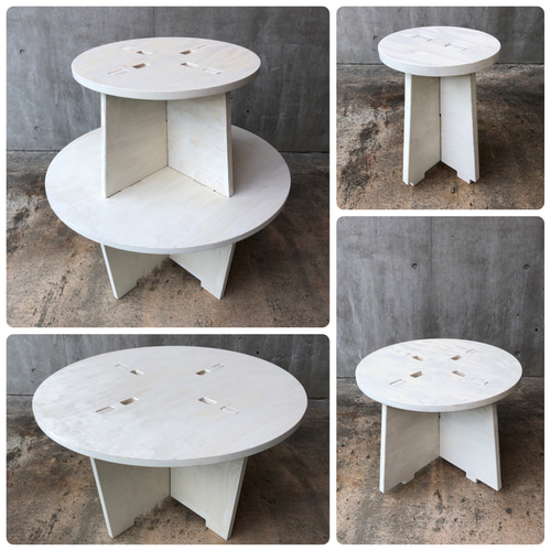 丸型什器(組み立て式) 】分解 什器 スツール テーブル 収納 イベント