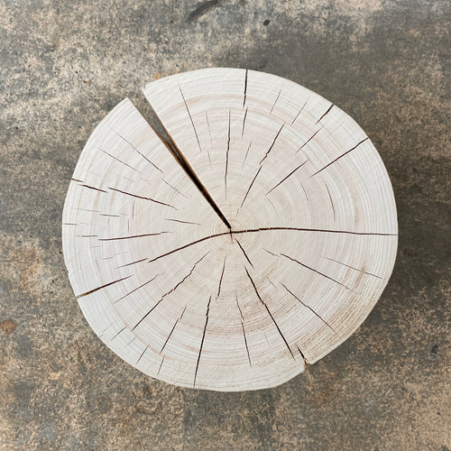 クラック切り株スツール(側面黒塗) 33cm 丸太 椅子 椅子（チェアー