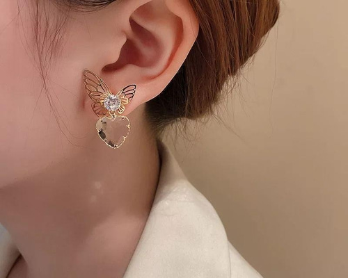 バタフライ 蝶 クリスタル CZ ダイヤモンド キュービックジルコニア 