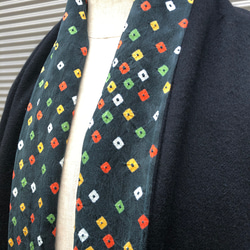 日本の伝統を守ろう！★アンティークのポチポチ絞り着物ｘカシミア★マフラー*着物リメイク*環境に優しく！ 7枚目の画像