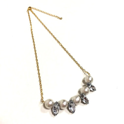 Cotton Pearl & bijou necklace 1枚目の画像