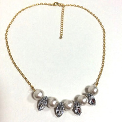 Cotton Pearl & bijou necklace 3枚目の画像