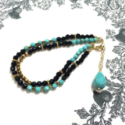 Duet bracelet-onyx & turquoise- 3枚目の画像