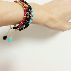 Duet bracelet-onyx & turquoise- 5枚目の画像