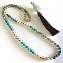 【送料無料】Tassel -blue green jasper- 1枚目の画像