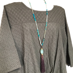 【送料無料】Tassel -blue green jasper- 3枚目の画像