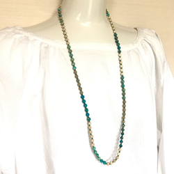 【送料無料】Tassel -blue green jasper- 4枚目の画像