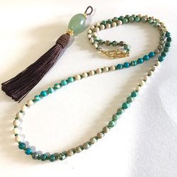 【送料無料】Tassel -blue green jasper- 5枚目の画像