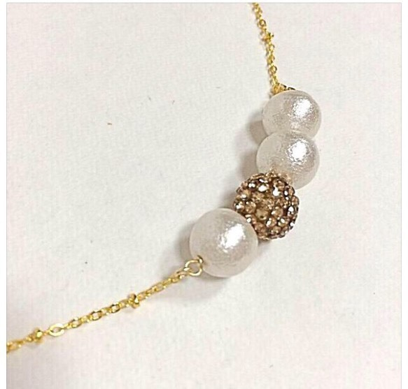 Glitter -cottton pearl necklace- 3枚目の画像