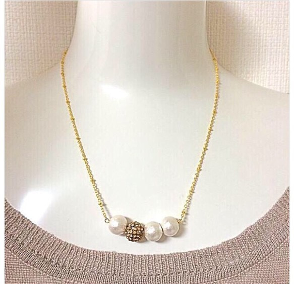 Glitter -cottton pearl necklace- 4枚目の画像