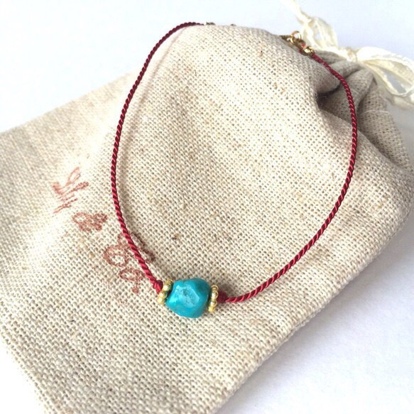 Anklet -turquoise- red 2枚目の画像