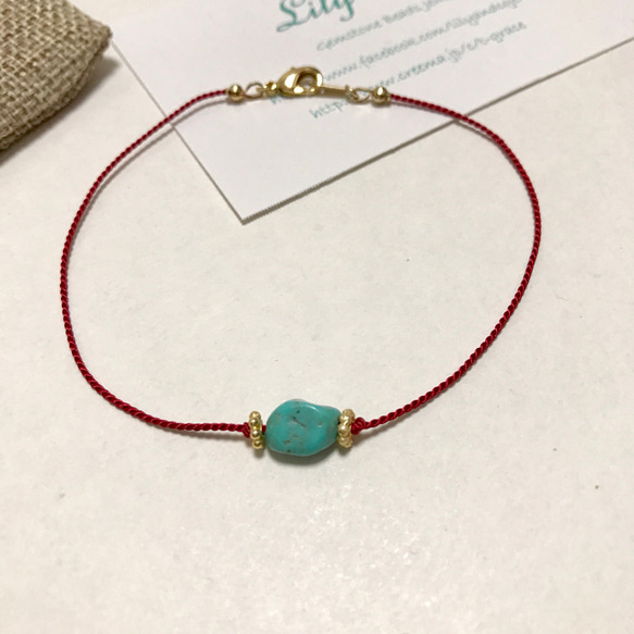 Anklet -turquoise- red (最後の１本) 3枚目の画像