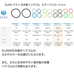 【送料無料】CLAN 日本製 ヘアゴム 細め パステルカラ ー4色8本セット 太さ2.5mm 結び 目無し【54ZN】 10枚目の画像