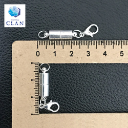 CLAN ネックレス ペンダント用 マグネットクラスプ 接続金具 真鍮パーツ 部品 磁石(シルバーカラー) 10点セット 6枚目の画像