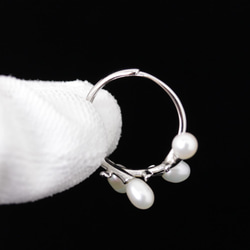 SV-925 【小枝のリング】ジルコニアとパール シルバー指輪#201007 6枚目の画像