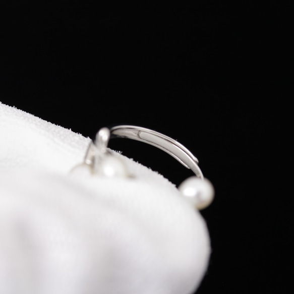 SV-925 【小枝のリング】ジルコニアとパール シルバー指輪#201007 8枚目の画像