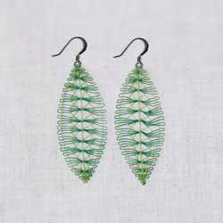 ニャンドゥティレースのピアス グリーン・ライムグリーン LFAR-H03-GL 2枚目の画像