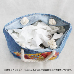 ニャンドゥティレースのヴィンテージデニムトートバッグ  LGTB-V-MT 3枚目の画像