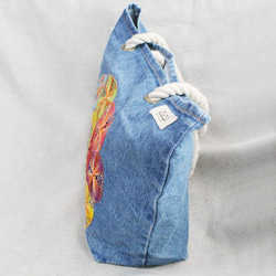 ニャンドゥティレースのヴィンテージデニムトートバッグ  LGTB-V-MT 4枚目の画像