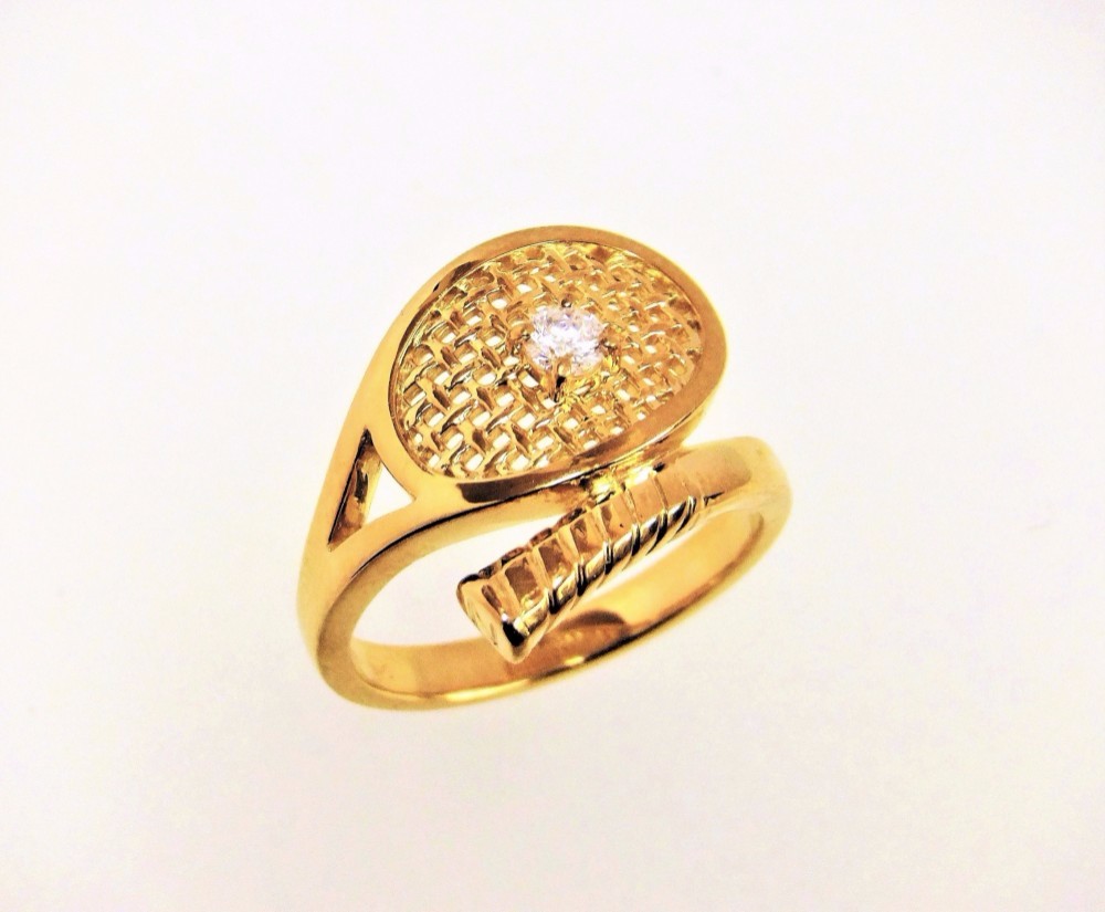 K18　ダイヤ入りテニスラケットリング