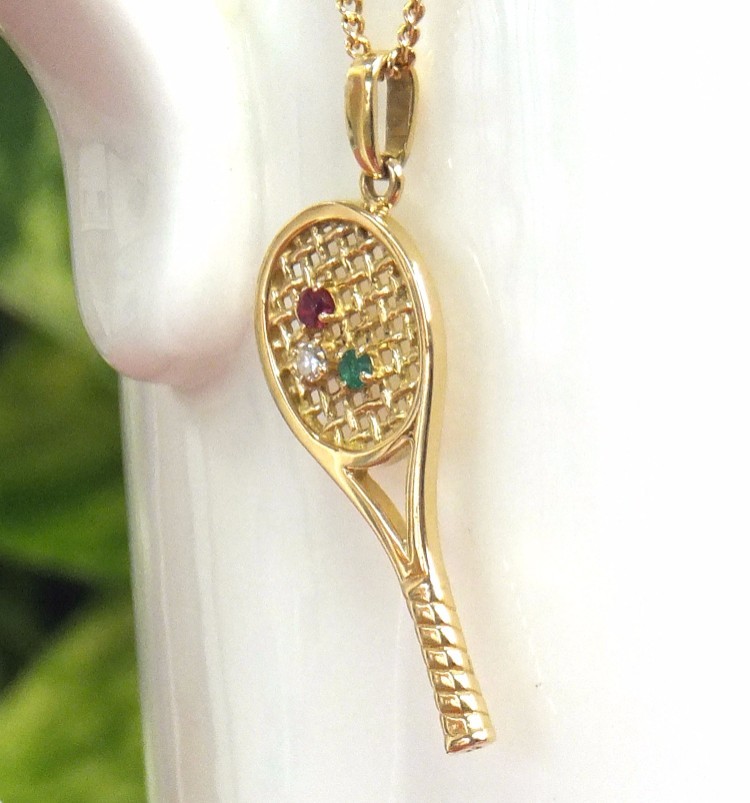 【受注制作】テニスラケットペンダント　トップ