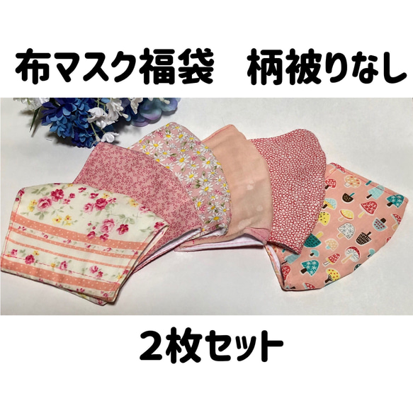 【送料無料】２枚入福袋＊立体布マスク＊衛生ガーゼ入＊大人女性用 1枚目の画像