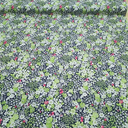 スケア 生地 布【50×110cm】 花柄 小さな花 かすみ草 可愛い ボタニカル ブラック 3枚目の画像