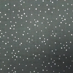 ガーゼ 生地 布【50×110cm】星柄 シンプル ラメ 大人 チャコール 2枚目の画像