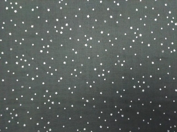 ガーゼ 生地 布【50×110cm】星柄 シンプル ラメ 大人 チャコール 2枚目の画像