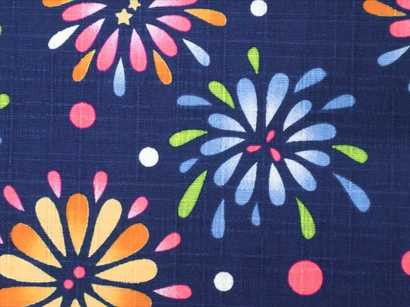 サザンクロス 生地【50×110cm】花火 和柄 浴衣 甚平 夏 カラフル