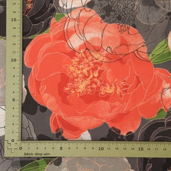 シーチング生地 布【50×110cm】 花柄 上品 大人 華やか moda グレー 赤 レッド 5枚目の画像