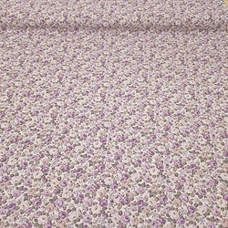 シーチング生地 布【50×110cm】小さな薔薇柄 小花 花柄 バラ ばら ローズ 上品 シック ラベンダー 3枚目の画像