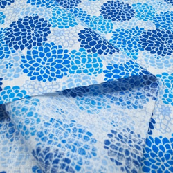 サザンクロス 生地【50×110cm】 菊 和柄 和風 花柄 涼しげ 夏 青 水色 ブルー 4枚目の画像
