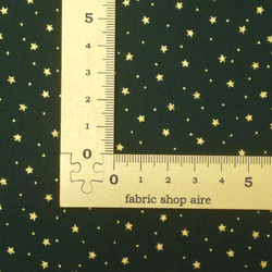 シーチング生地【50×110cm】 星 星柄 スター 金ラメ 冬 クリスマス Xmas 小さい柄 緑 グリーン 5枚目の画像