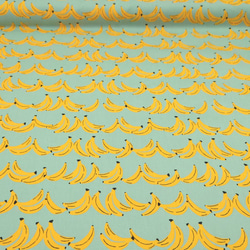 オックス生地【50×110cm】バナナ フルーツ 果物 ポップ カラフル かわいい コットン 入園入学 生地 布 ブルー 3枚目の画像